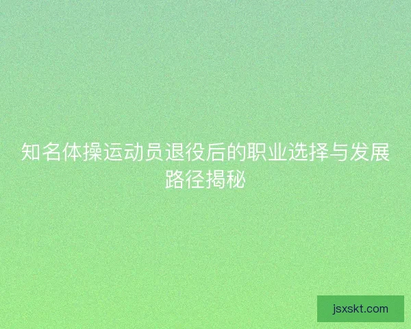 知名体操运动员退役后的职业选择与发展路径揭秘